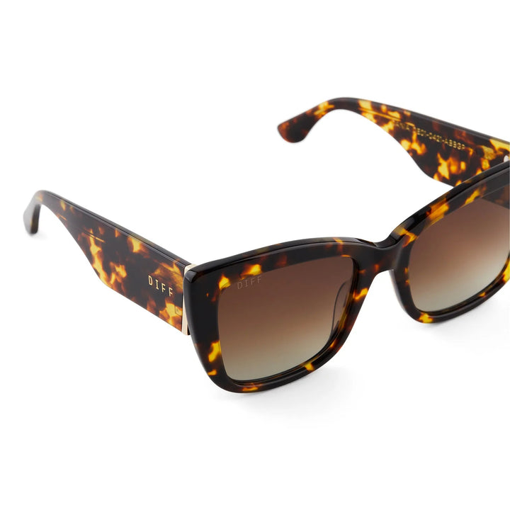 Diff Eyewear Dania Sunglasses - Amber Tortoise + Brown Gradient Lens Polarized-DIFF EYEWEAR-Jayden P Boutique