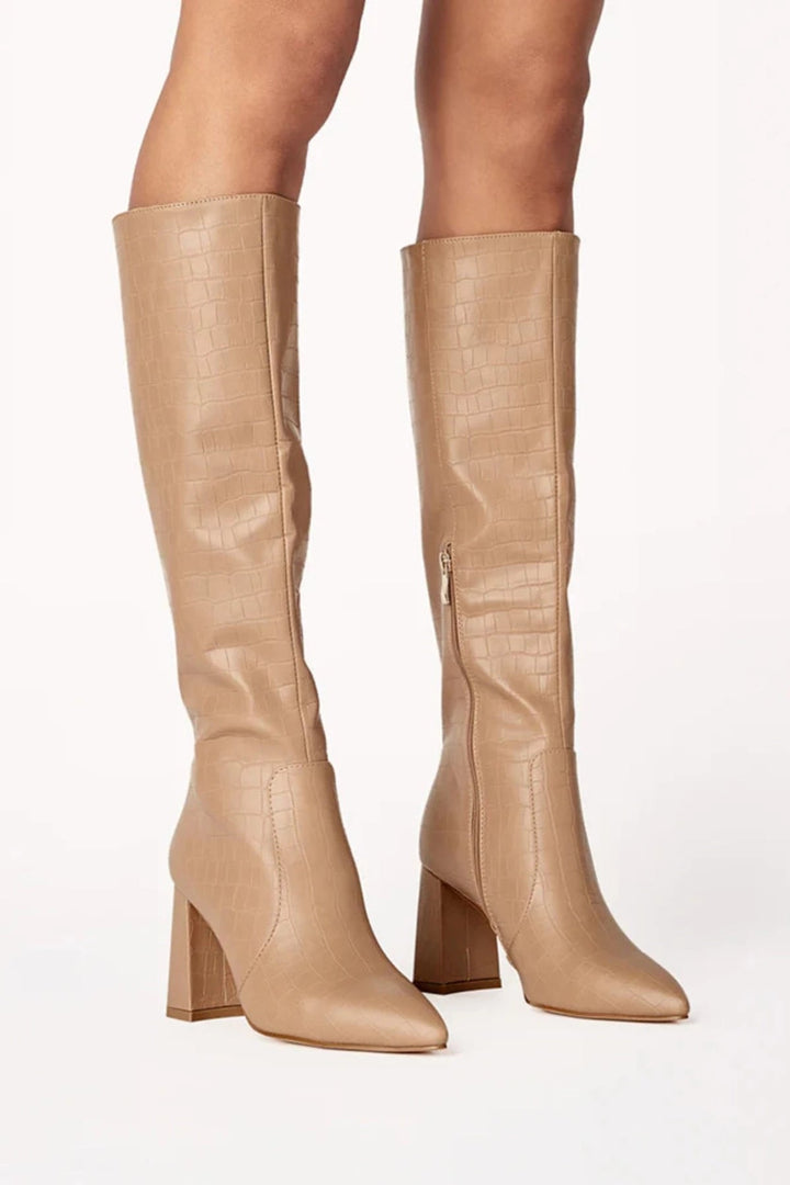 Elanor Knee High Croc Boots - Camel Croc-BILLINI-Jayden P Boutique