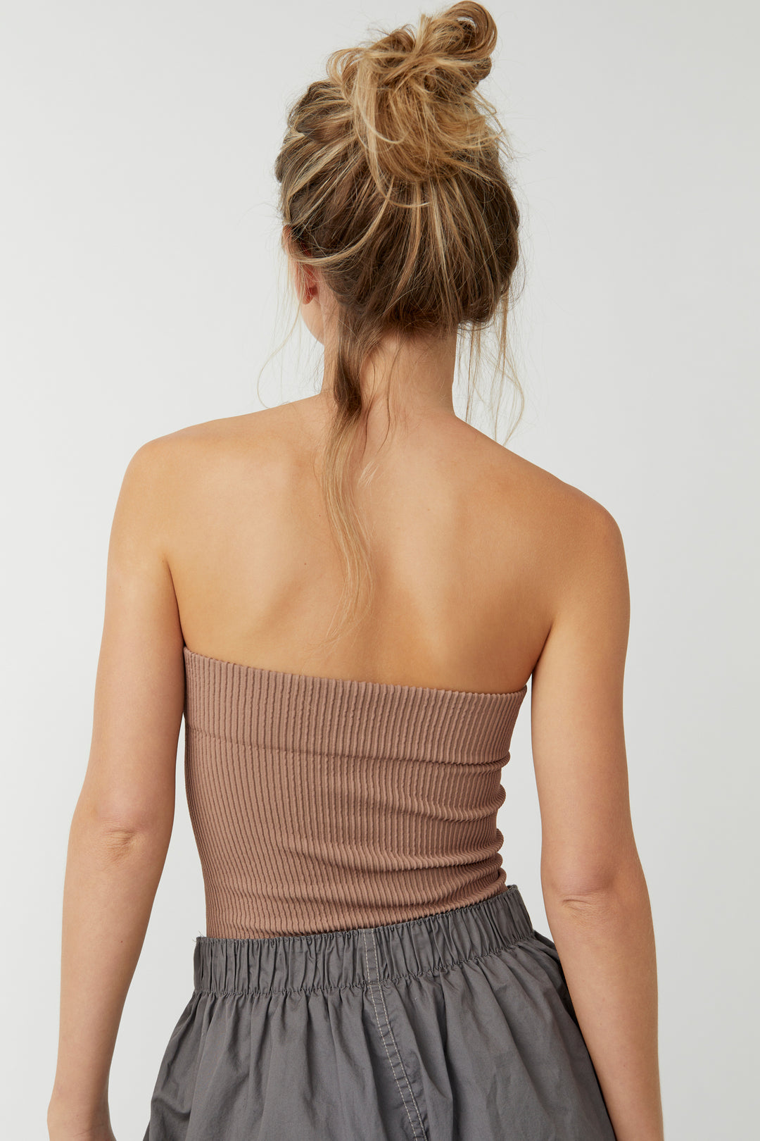 Free People Ribbed Seamless Tube Top cocoa