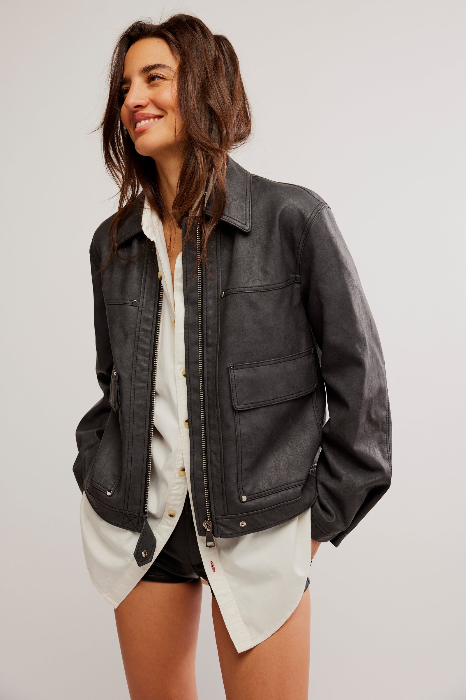 Free online People Black Leather Jacket