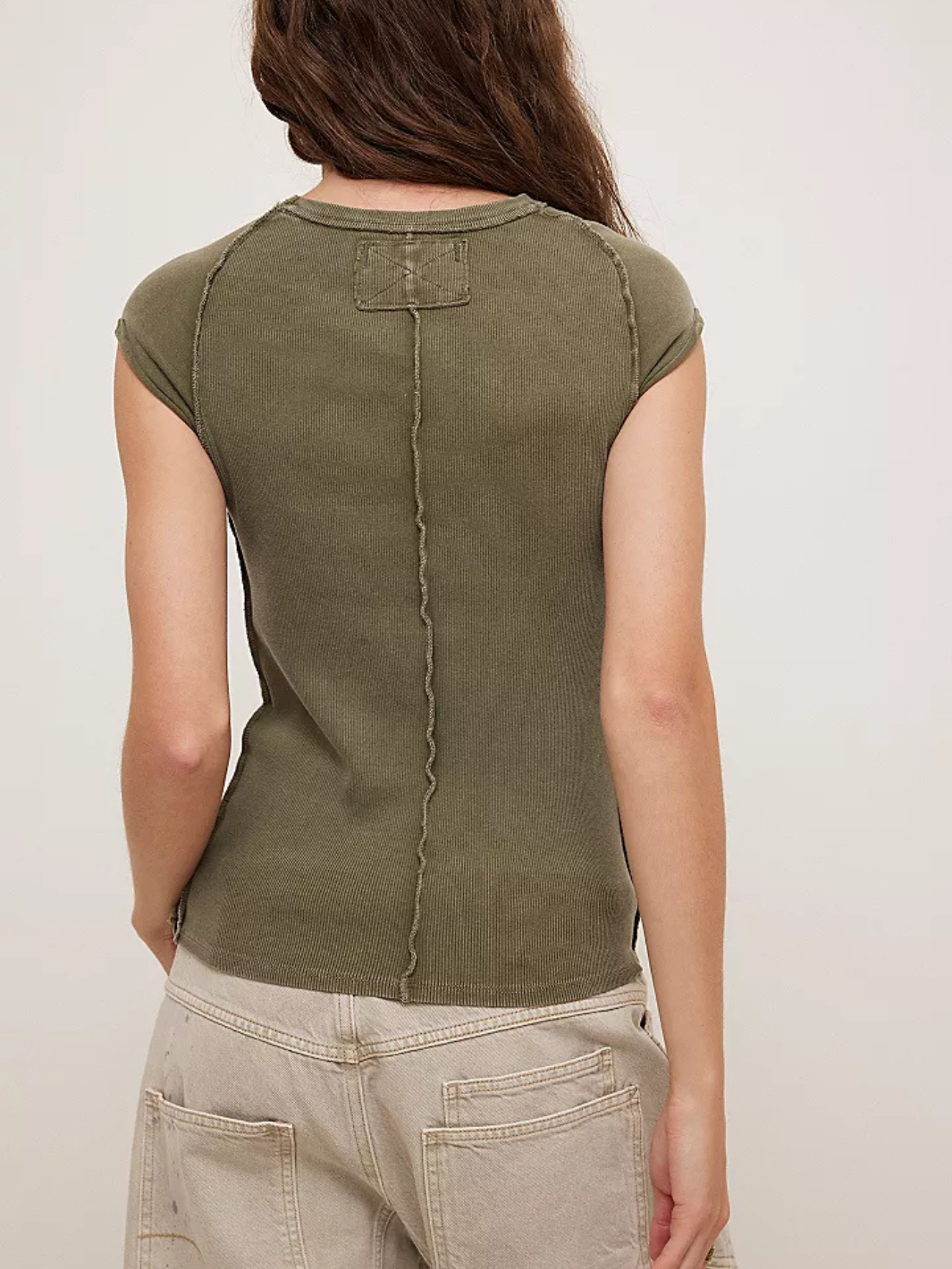 Slim-fit FREE PEOPLE - Ever Had Tee in soft ribbed knit, perfect for everyday wear and stylish layering.