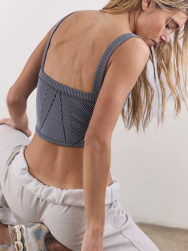 Cropped FREE PEOPLE MOVEMENT - Perfectly Plated Cami featuring body-contouring seams, perfect for active days.