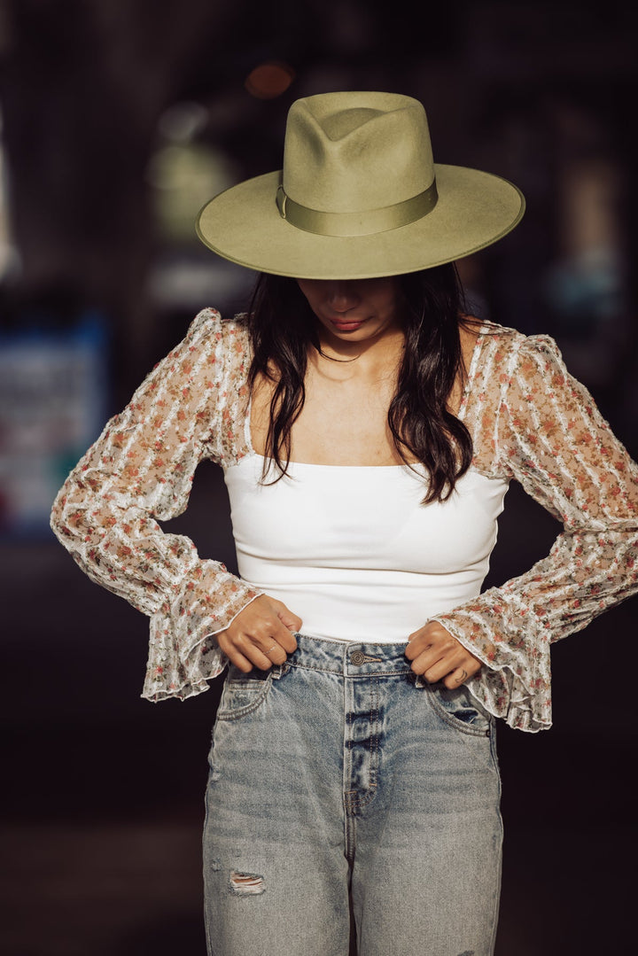 Free People Gimme Butterflies Long Sleeve Top - Ivory