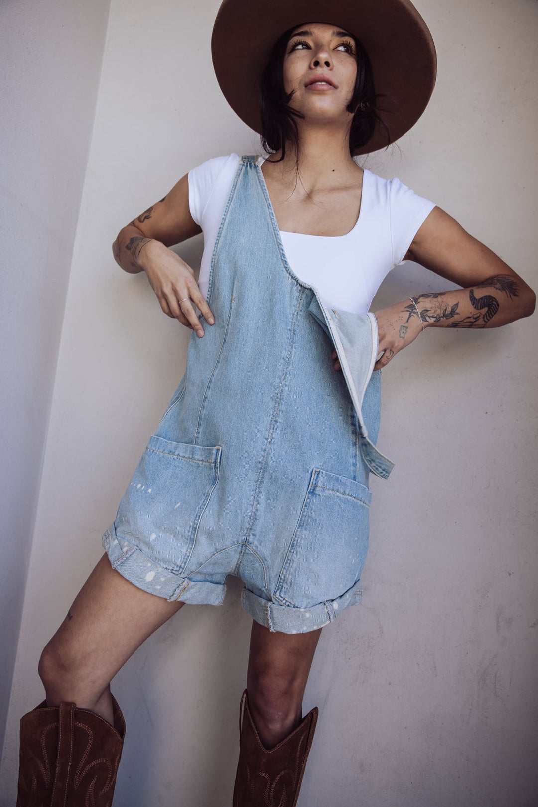 Free People High Roller Denim Shortalls