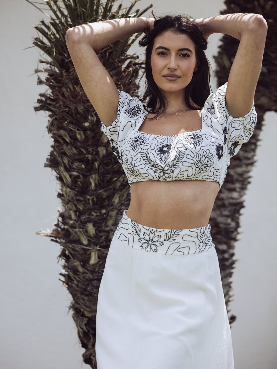 Free People Lotus Embellished Crop Top - White-FREE PEOPLE-Jayden P Boutique