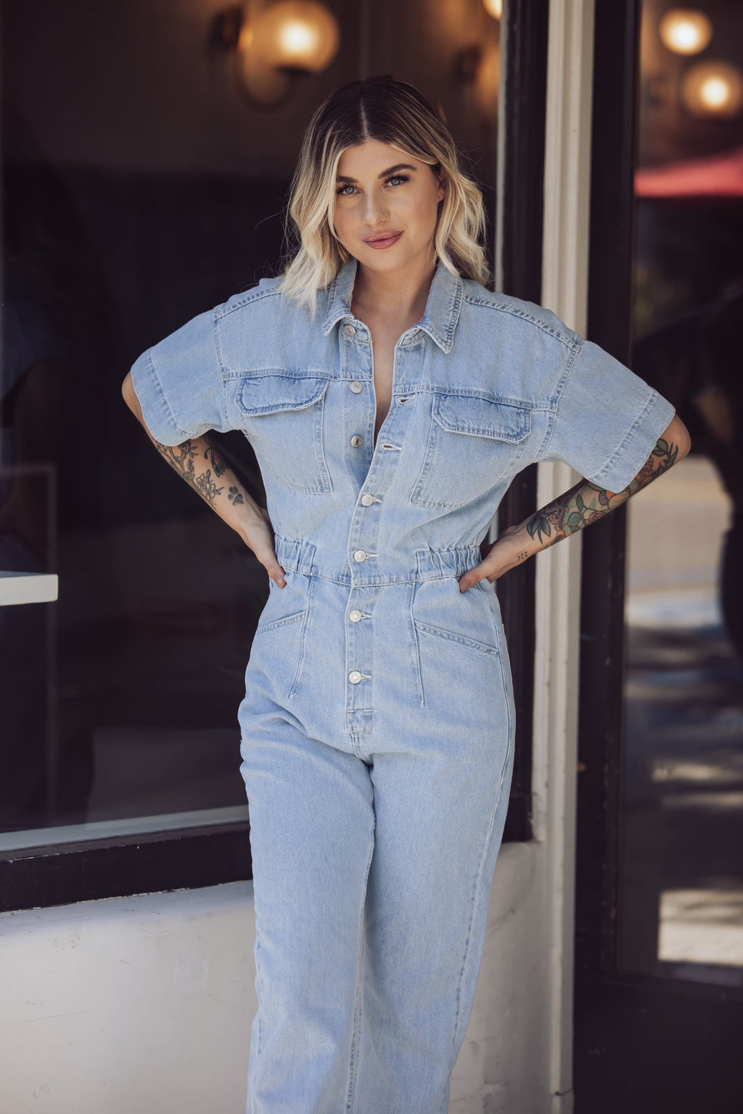 Free People Marci Denim Jumpsuit - Clear Skies-FREE PEOPLE-Jayden P Boutique