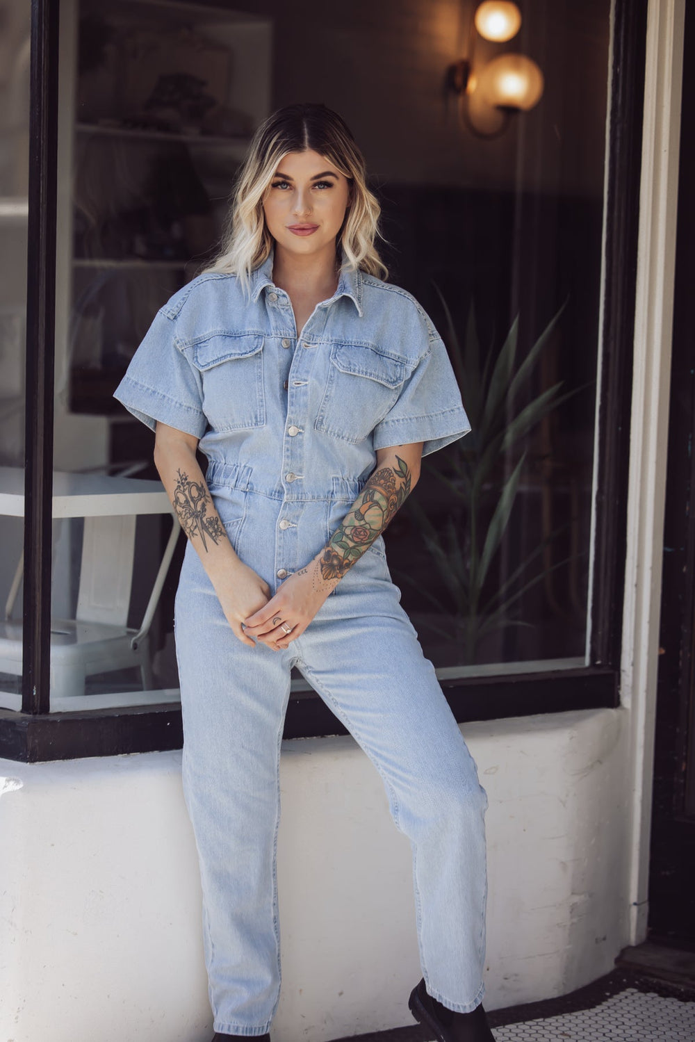 Free People Marci Denim Jumpsuit - Clear Skies-FREE PEOPLE-Jayden P Boutique