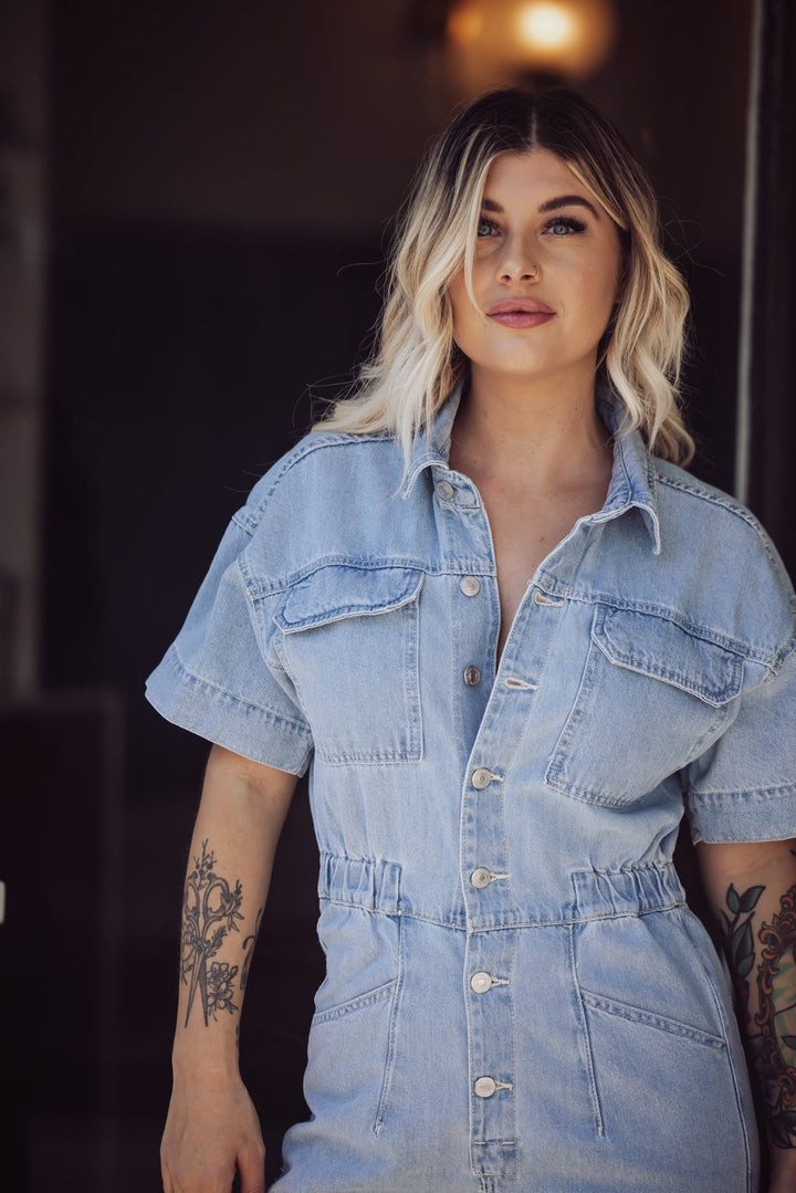 Free People Marci Denim Jumpsuit - Clear Skies-FREE PEOPLE-Jayden P Boutique