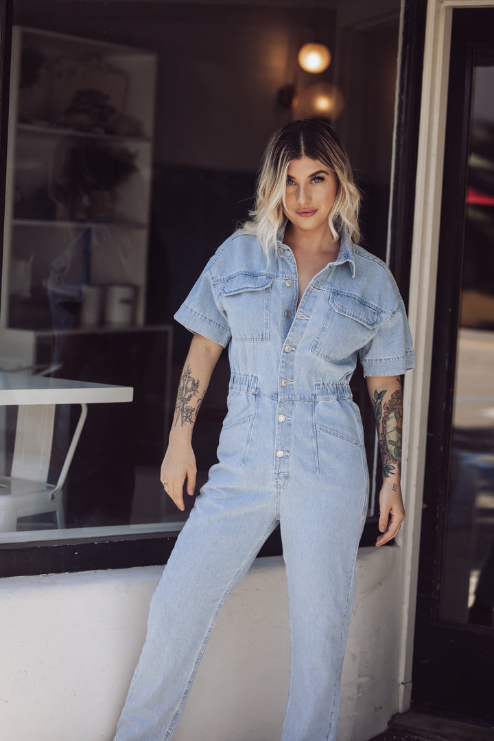 Free People Marci Denim Jumpsuit - Clear Skies-FREE PEOPLE-Jayden P Boutique