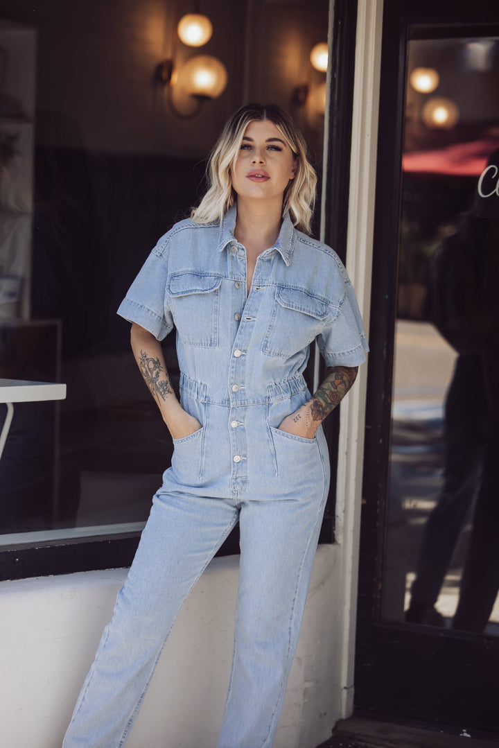 Free People Marci Denim Jumpsuit - Clear Skies-FREE PEOPLE-Jayden P Boutique