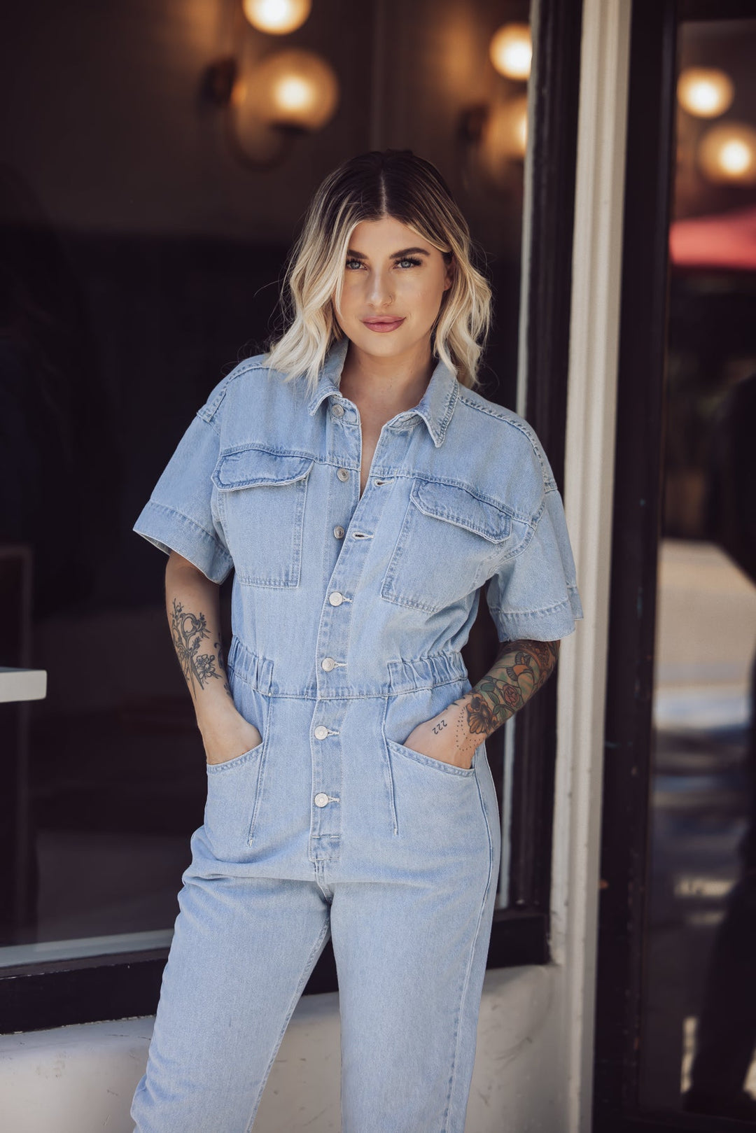 Free People Marci Denim Jumpsuit - Clear Skies-FREE PEOPLE-Jayden P Boutique