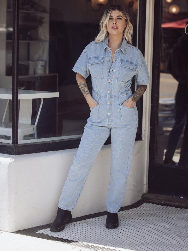 Free People Marci Denim Jumpsuit - Clear Skies-FREE PEOPLE-Jayden P Boutique