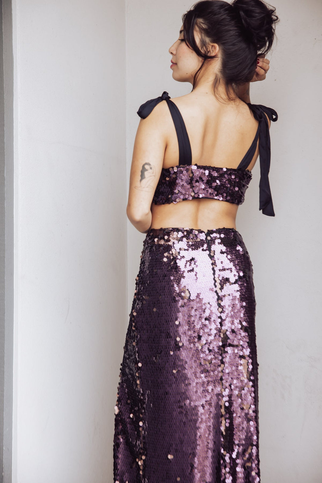 Free People Star Bright Sequin Crop Top - Purple