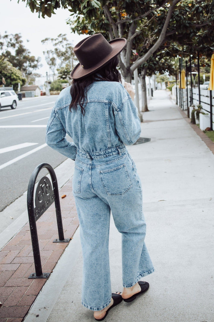 Free People Touch The Sky Denim Jumpsuit