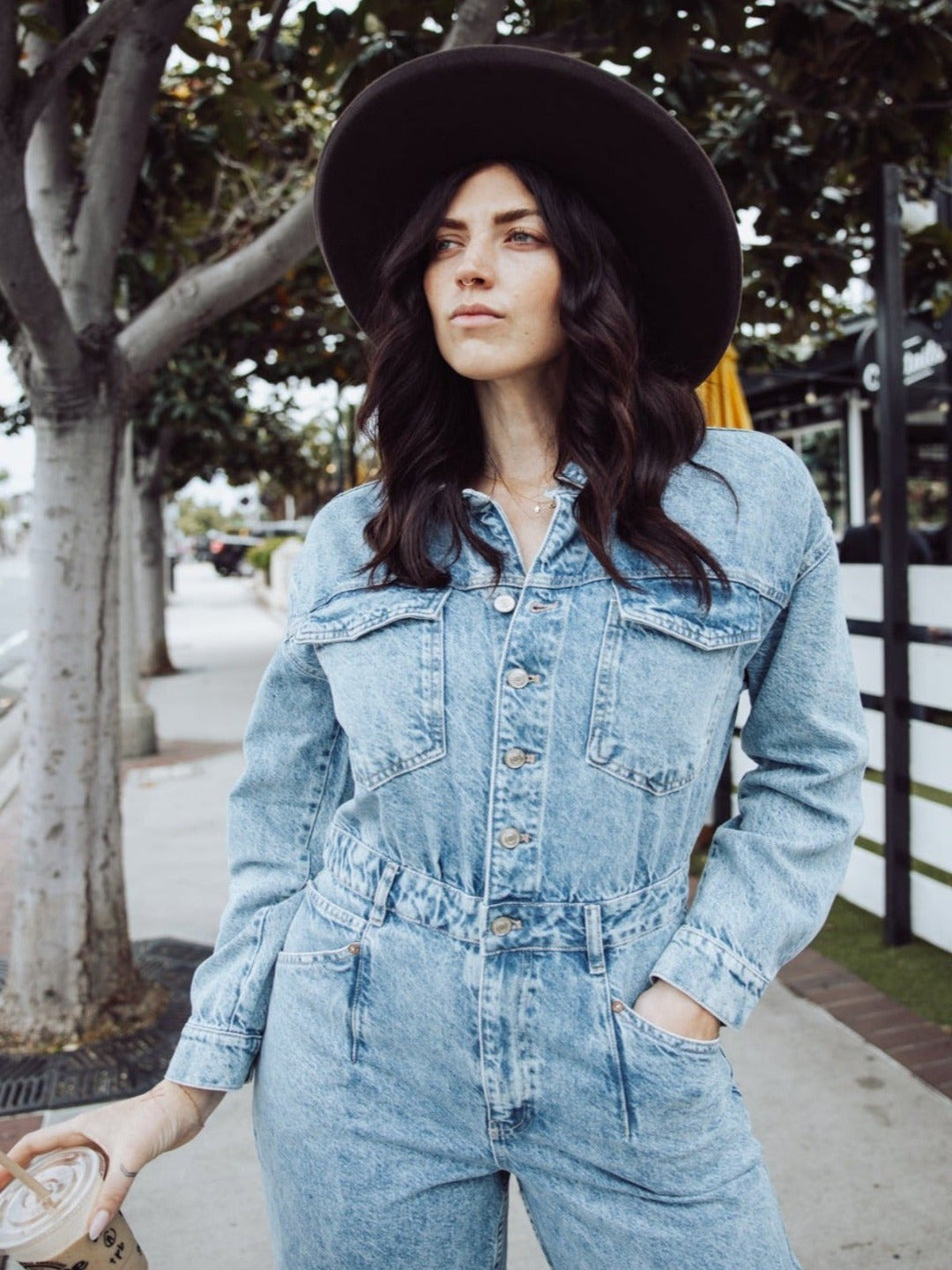 Free People Touch The Sky Denim Jumpsuit