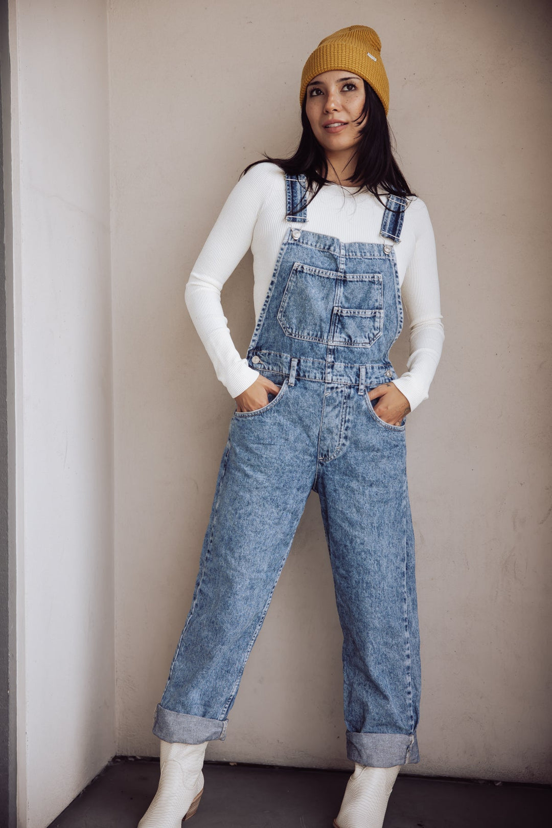 Jayden P Boutique - FREE PEOPLE - Ziggy Denim Overalls - X-SMALL / Powder Blue