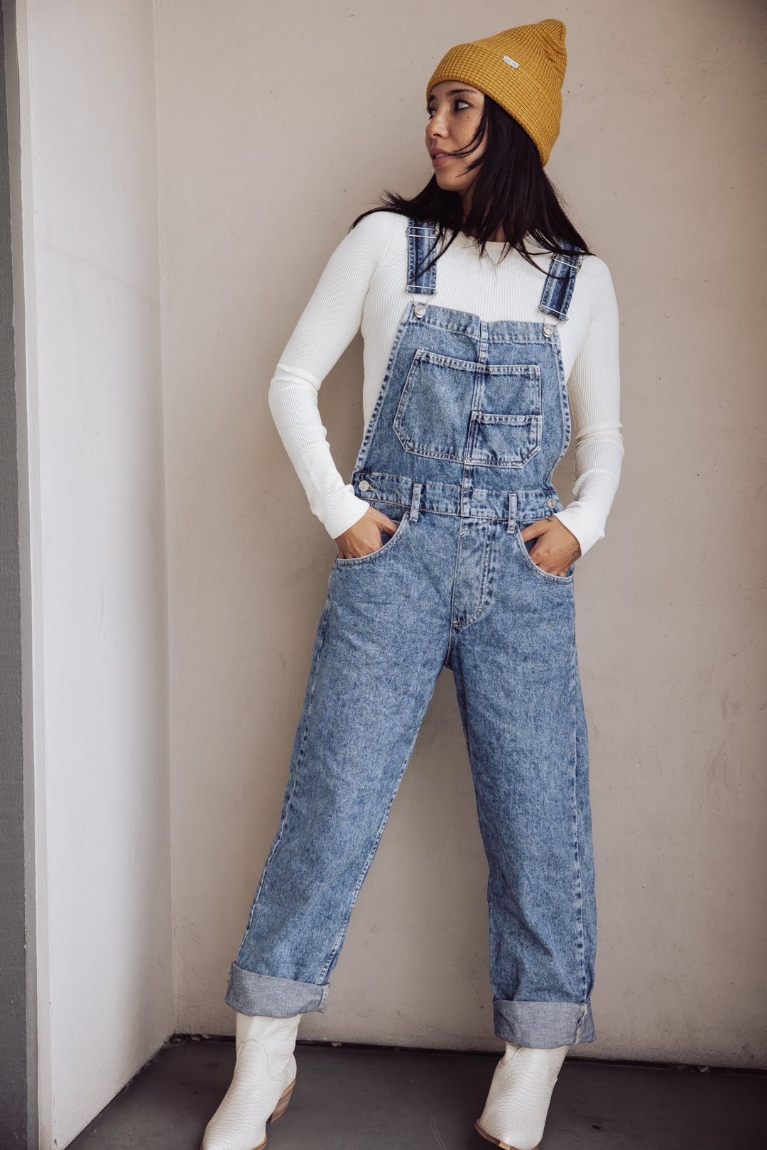 Jayden P Boutique - FREE PEOPLE - Ziggy Denim Overalls - X-SMALL / Powder Blue