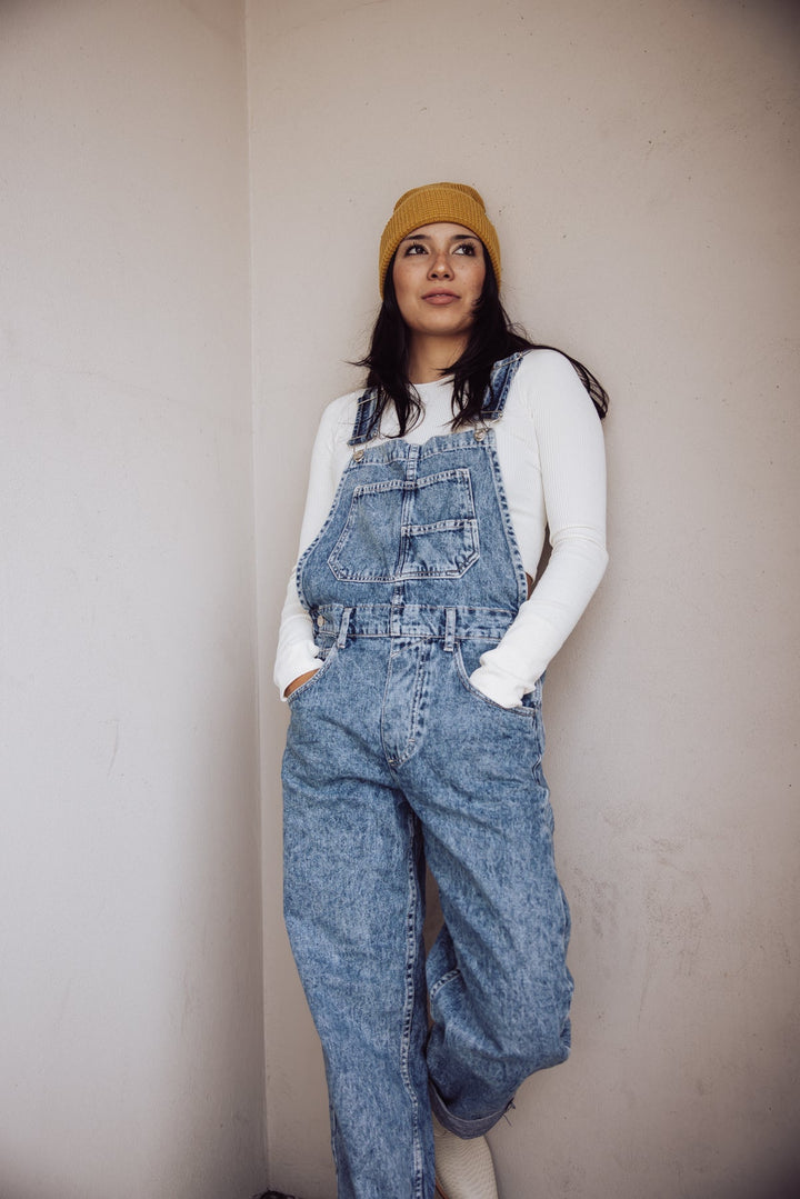 Jayden P Boutique - FREE PEOPLE - Ziggy Denim Overalls - X-SMALL / Powder Blue