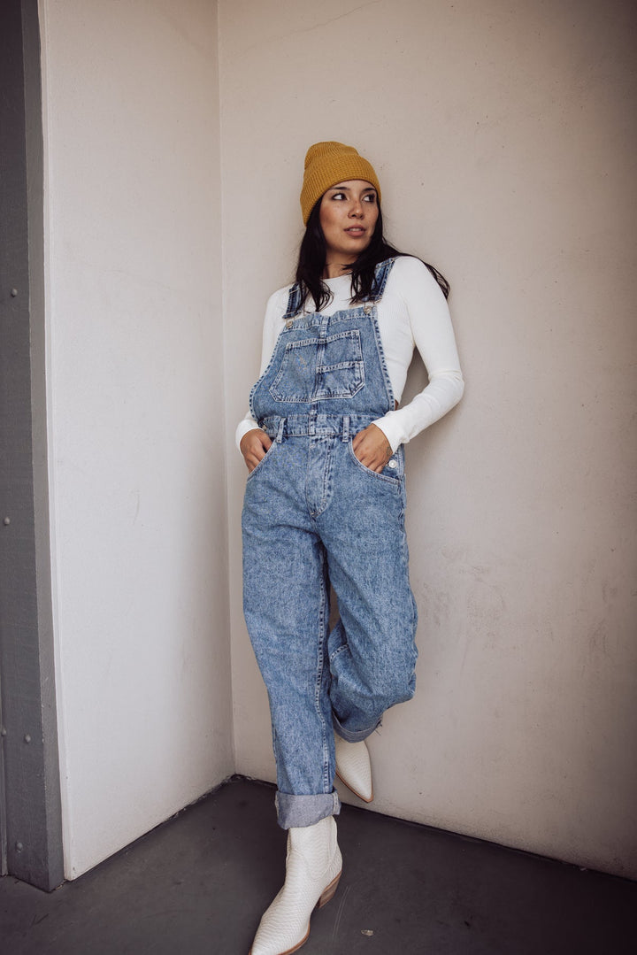 Jayden P Boutique - FREE PEOPLE - Ziggy Denim Overalls - X-SMALL / Powder Blue