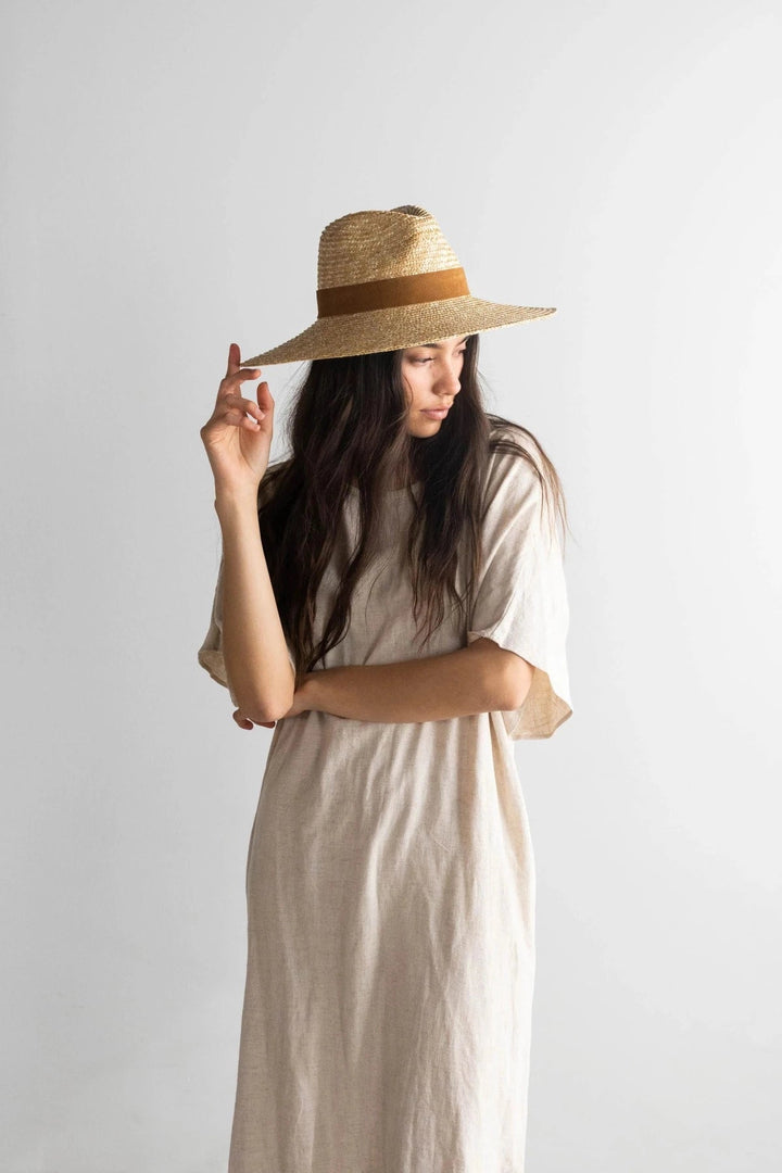 Jayden P Boutique - GIGI PIP - ISLA STRAW FEDORA - NATURAL - 57 S/M