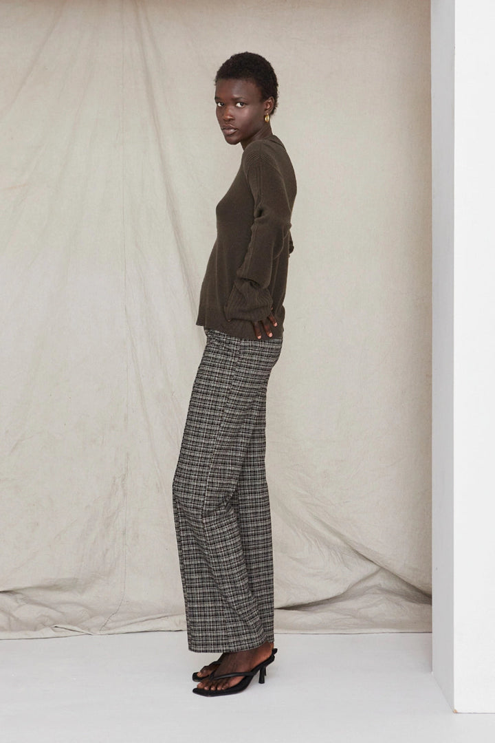 Gianna Jacquard Check Pants-PANTS-Jayden P Boutique