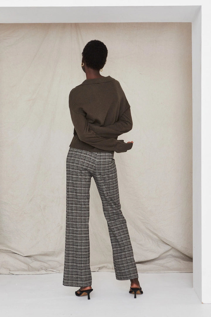 Gianna Jacquard Check Pants-PANTS-Jayden P Boutique