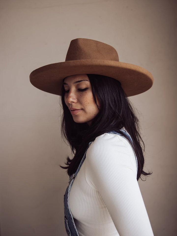 Gigi Pip Amelia Pencil Brim Fedora - Brown