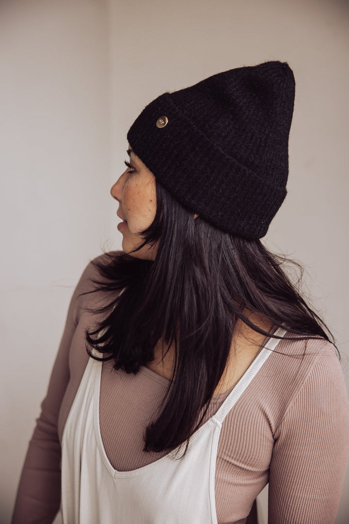 Gigi Pip Collins Knit Beanie - Black