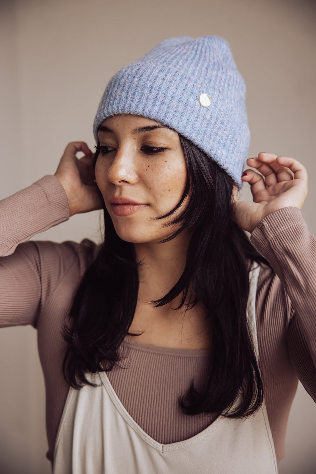 Gigi Pip Collins Knit Beanie - Periwinkle