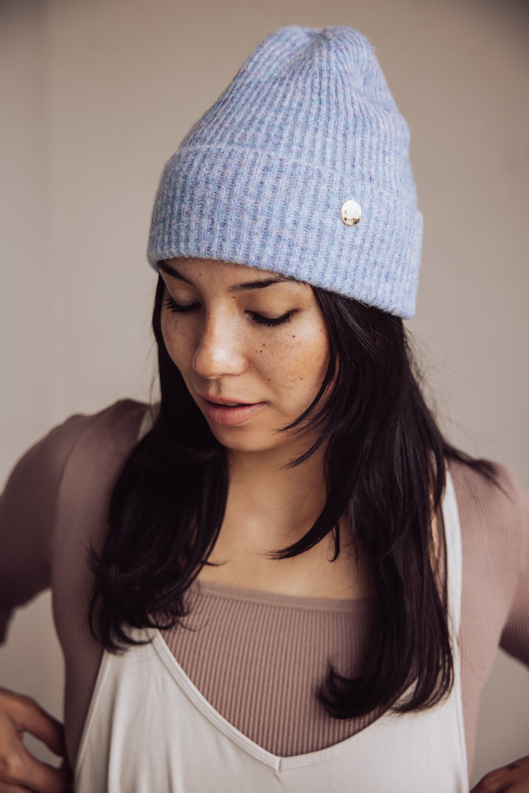 Gigi Pip Collins Knit Beanie - Periwinkle