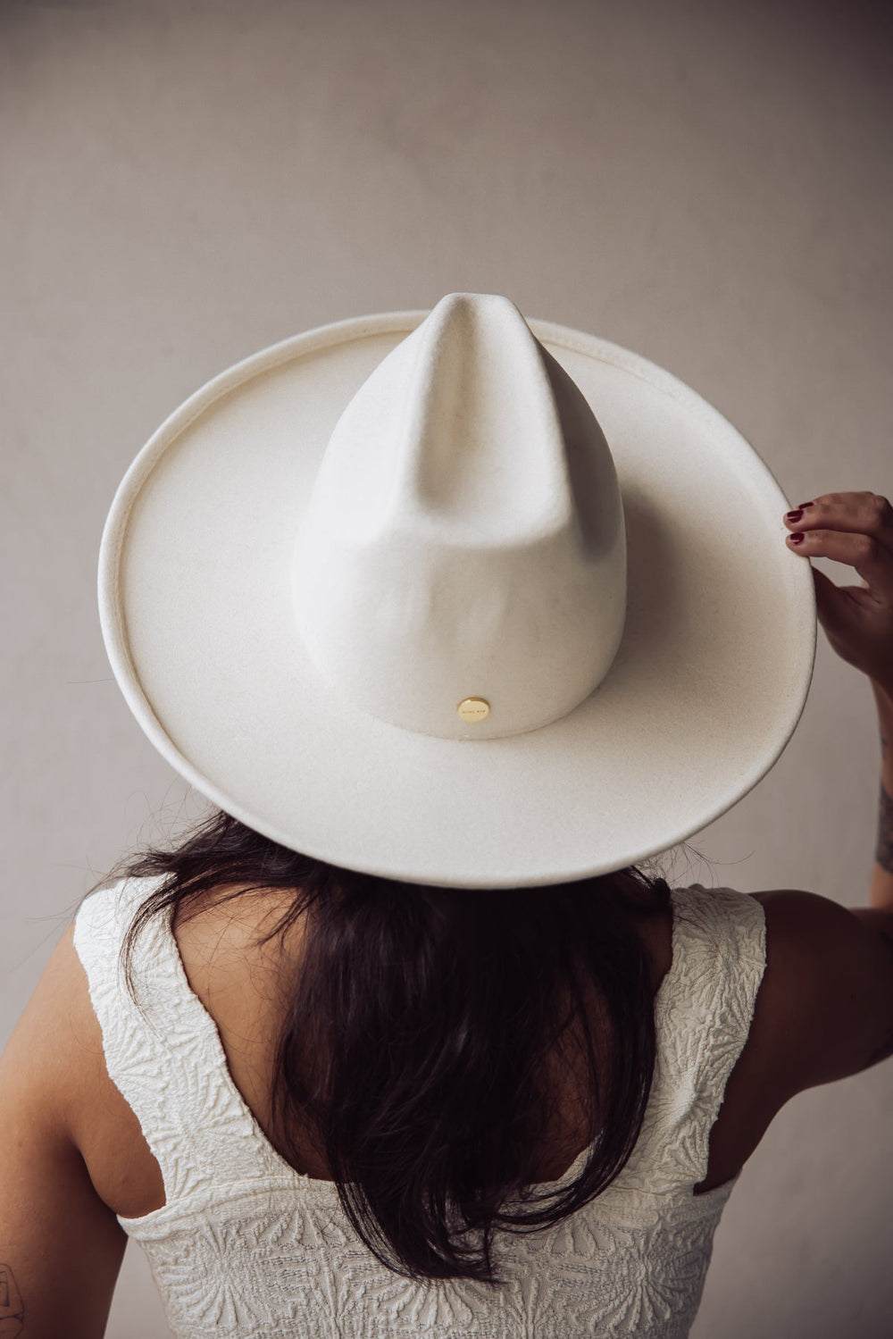 Jayden P Boutique - Gigi Pip Jillian Pencil Brim Hat - Off White - 57 S/M