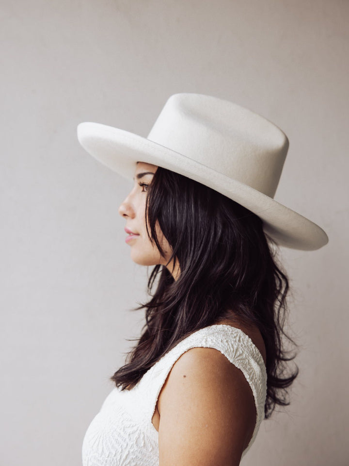 Gigi Pip Jillian Pencil Brim Hat - Off White