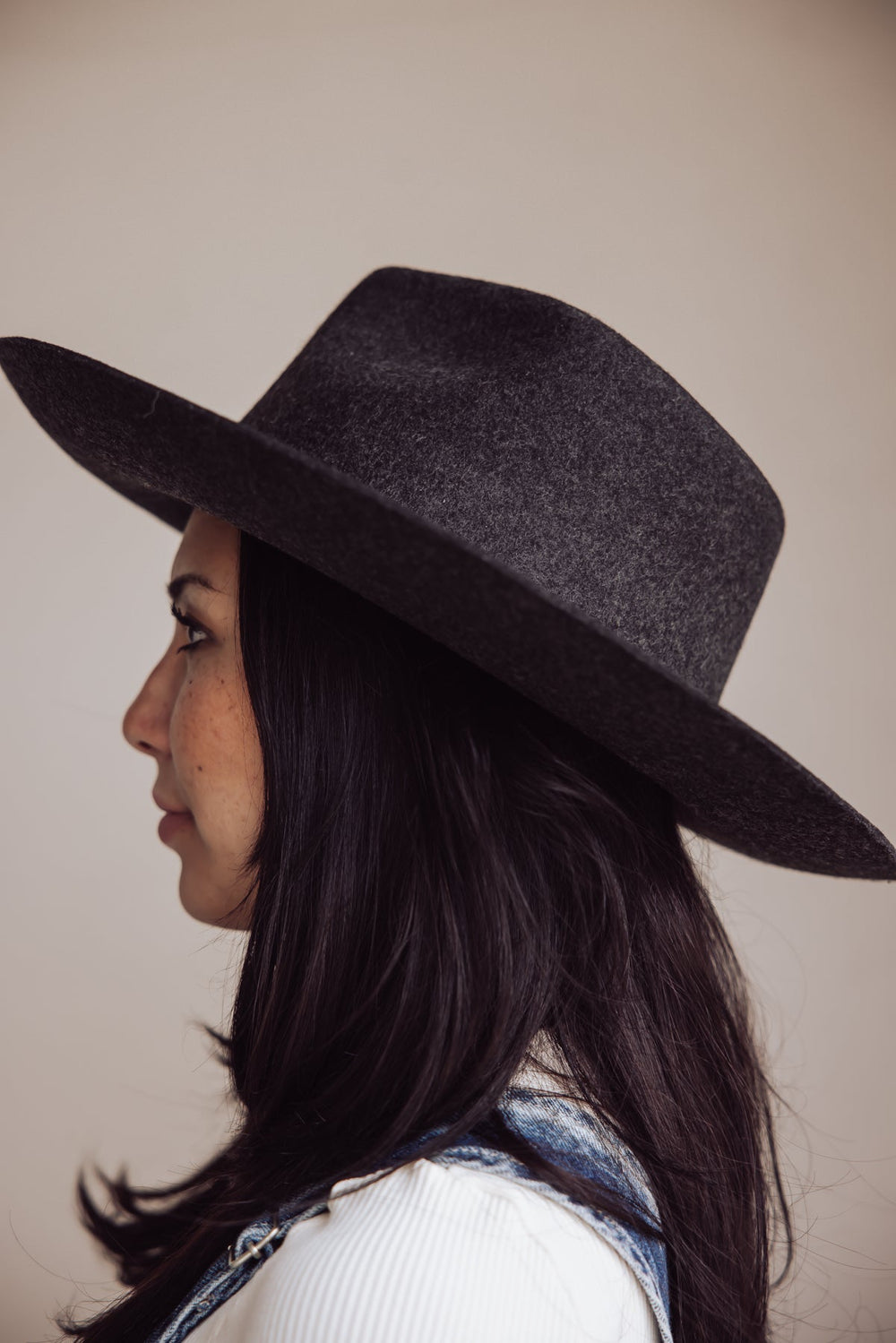 Jayden P Boutique - Gigi Pip Rowan Wide Brim Fedora - Charcoal - 57 S/M