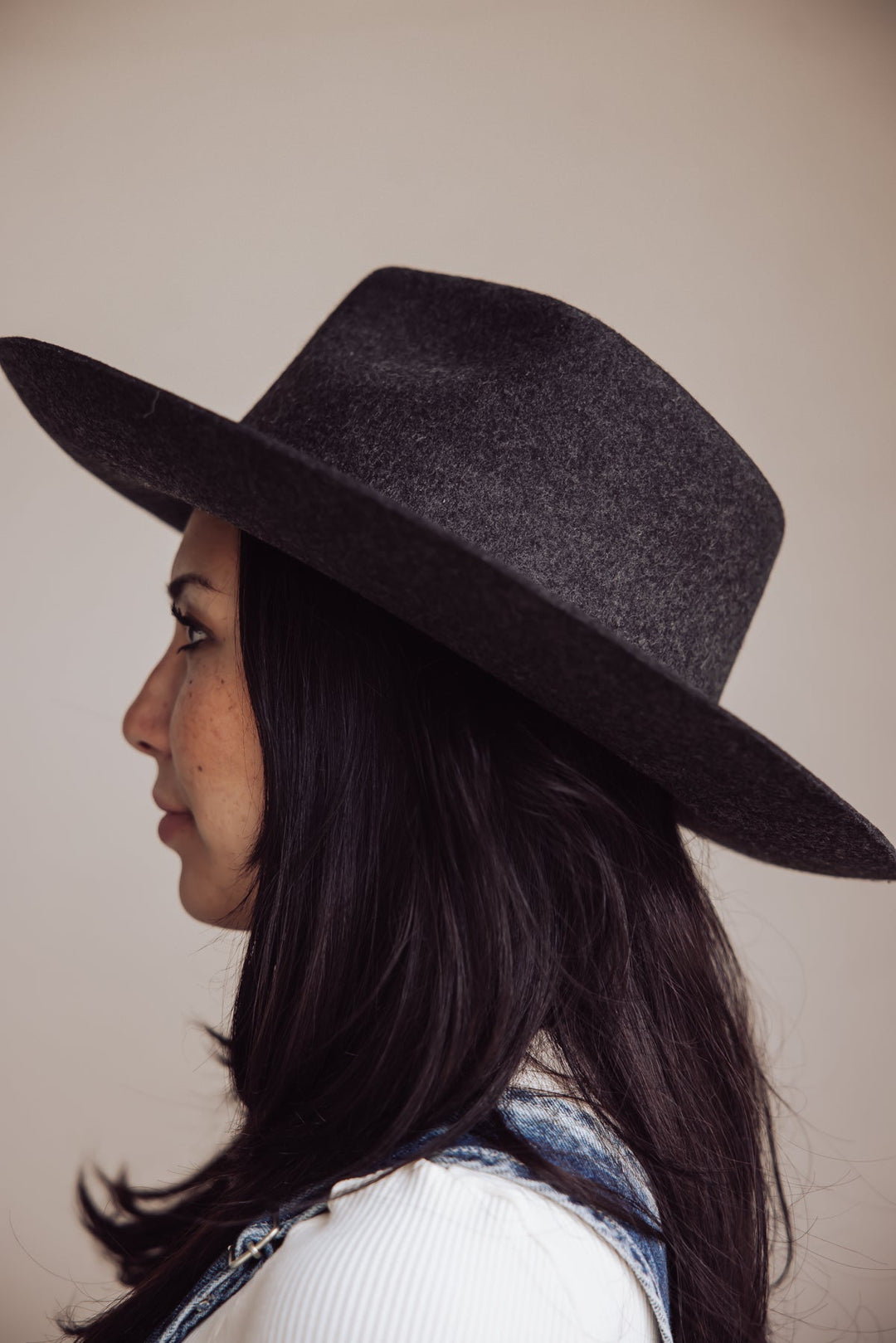 Gigi Pip Rowan Wide Brim Fedora - Charcoal