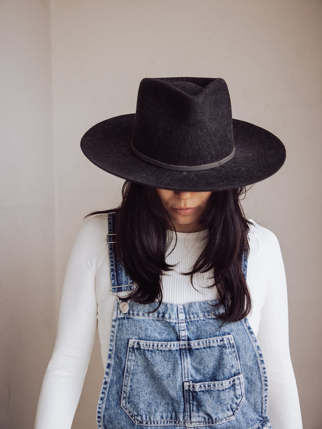 Jayden P Boutique - Gigi Pip Rowan Wide Brim Fedora - Charcoal - 57 S/M