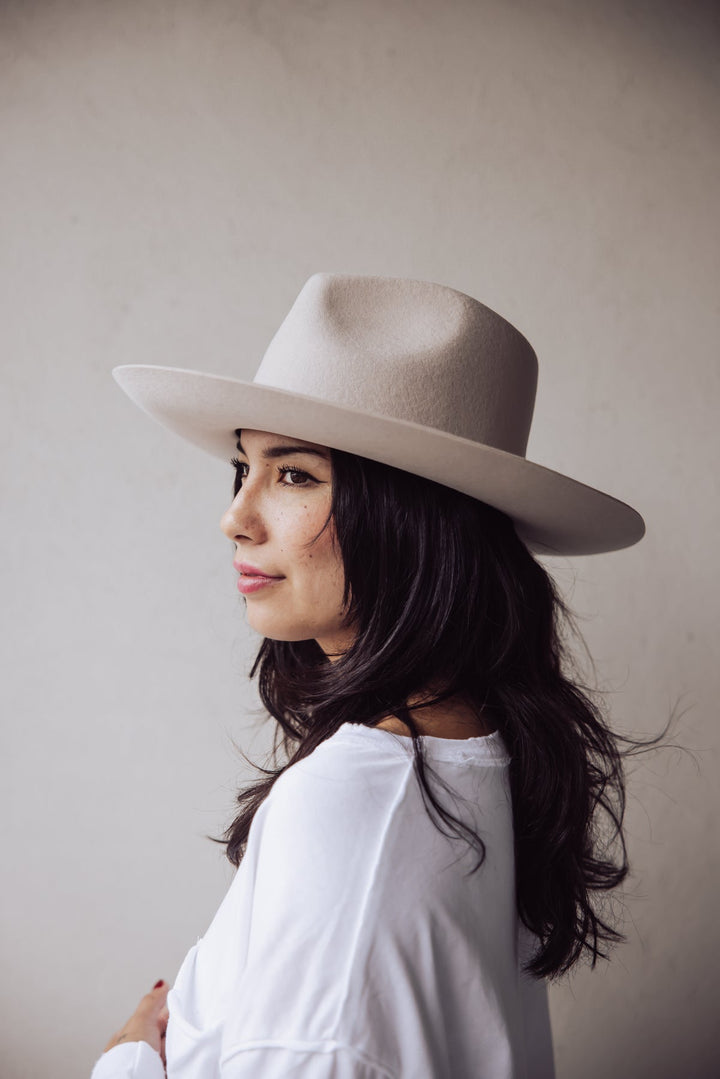 Gigi Pip Rowan Wide Brim Fedora - Ivory