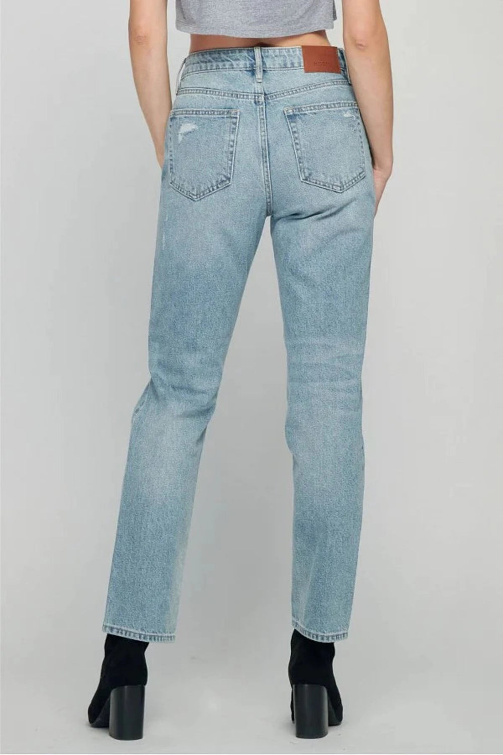 HIDDEN JEANS - TRACEY HIGH RISE STRAIGHT - LIGHT BLUE-HIDDEN BRAND-Jayden P Boutique