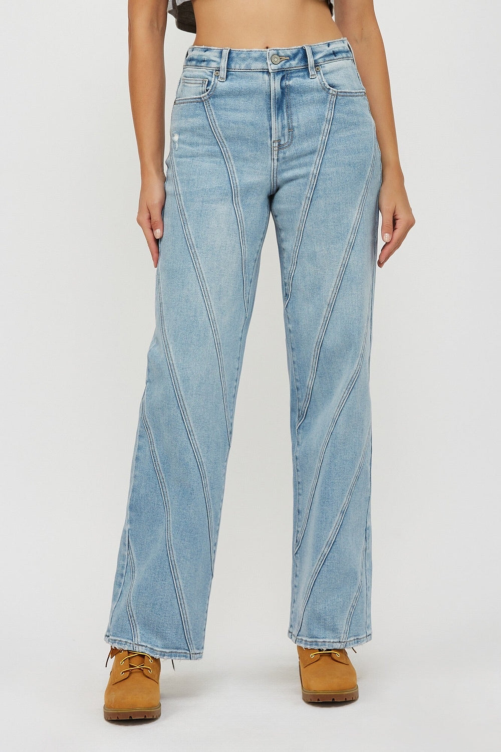 HIDDEN Logan Multi Seam High Rise Dad Jeans-JEANS-Jayden P Boutique