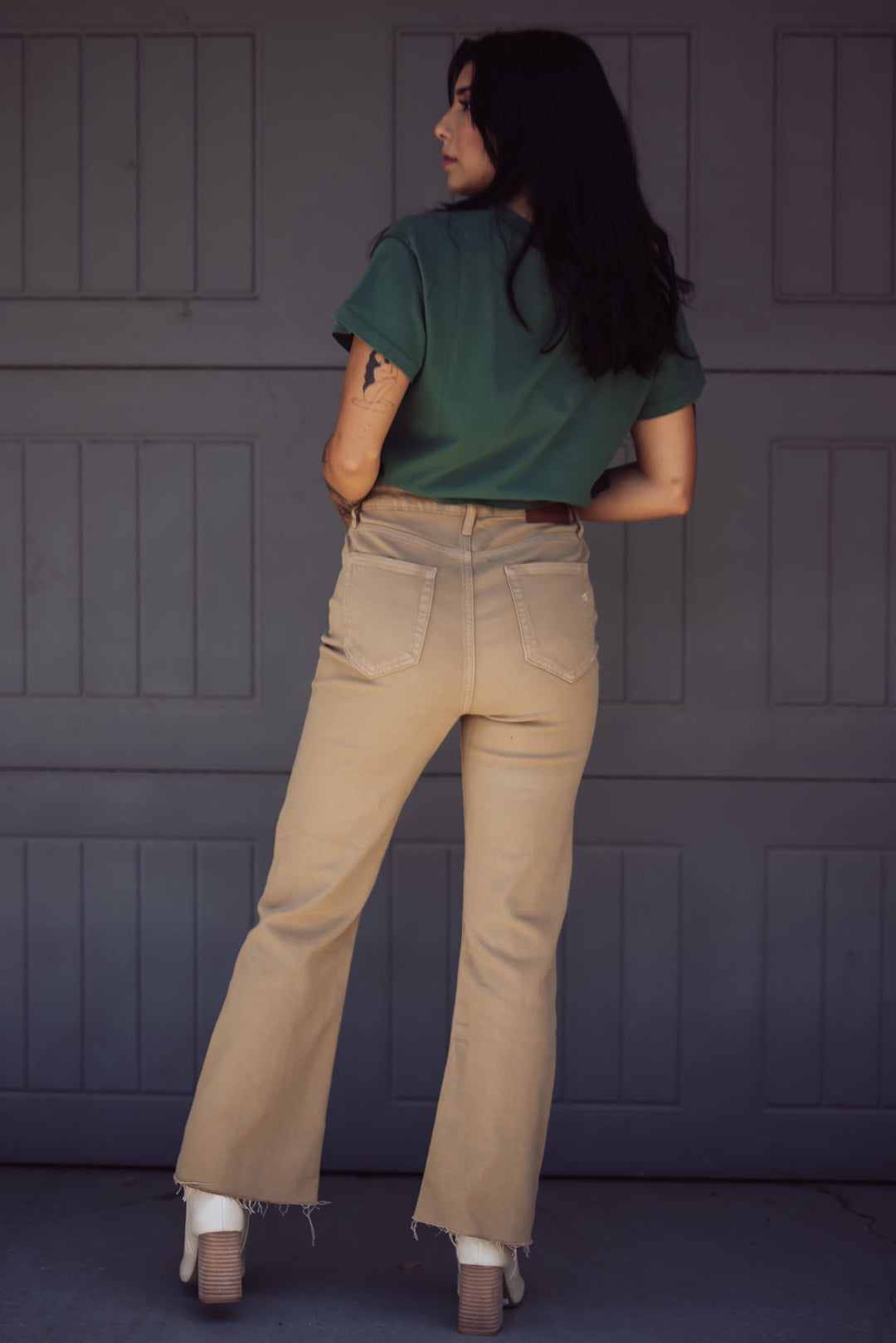 Hidden Jeans Happi Ultra High Rise Crop Flare - Tan