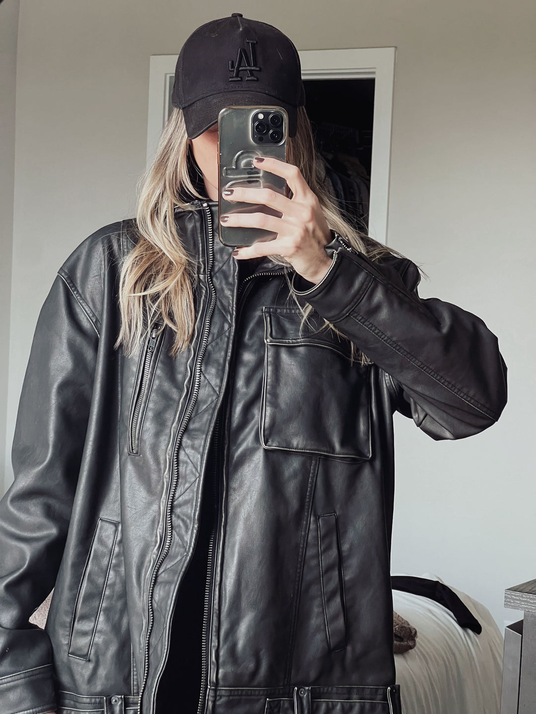 FREE PEOPLE Buckle Up Vegan Leather Jacket