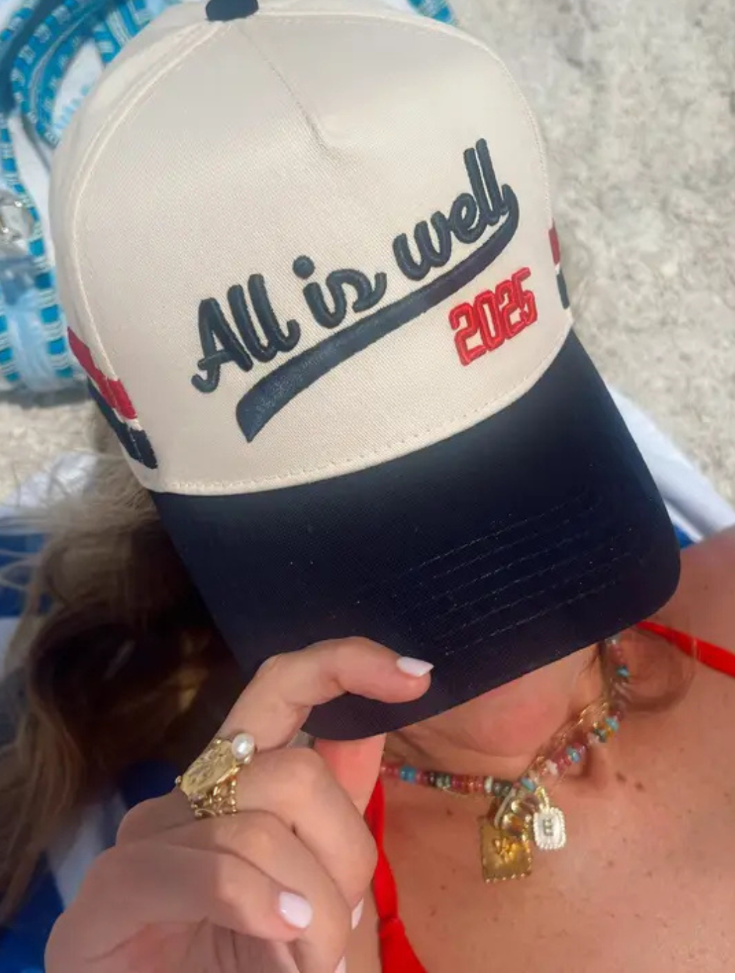 KENZKUSTOMZ - All is Well Trucker Hat featuring stylish embroidery, perfect for daily wear and staying cool.
