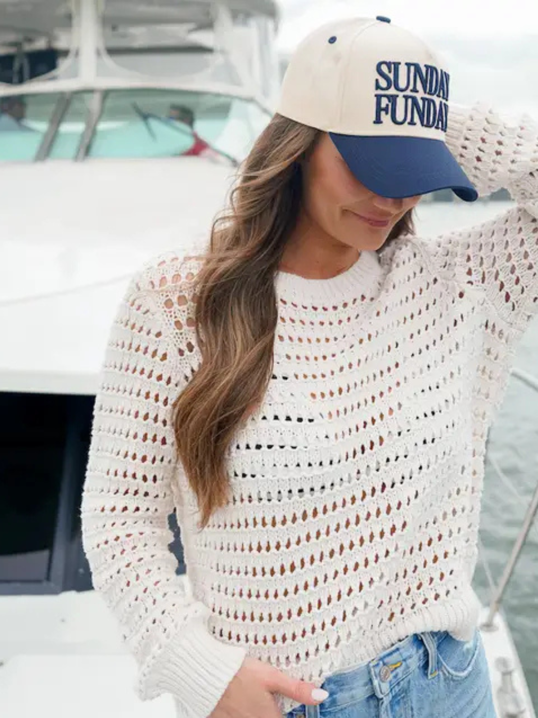 Navy KENZKUSTOMZ - Sunday Funday Trucker Hats perfect for sunny weekends and spontaneous adventures.