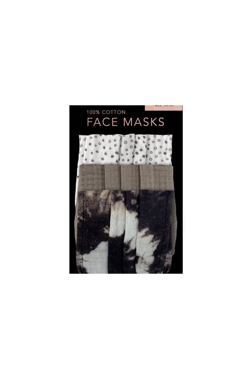 KITSCH STAY SAFE COTTON FACE MASK - 3 PIECE SET IN NEUTRAL-KITSCH-Jayden P Boutique