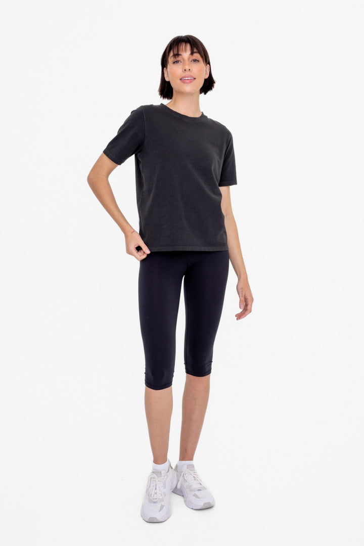 A tried and true classic. This simple tee is made with supima cotton that is pigment dyed for a rich color and features a boxy fit and ribbed neckline.
