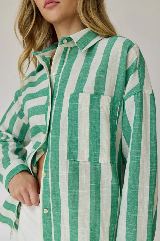 Kimberly Striped Oversized Button Down Shirt