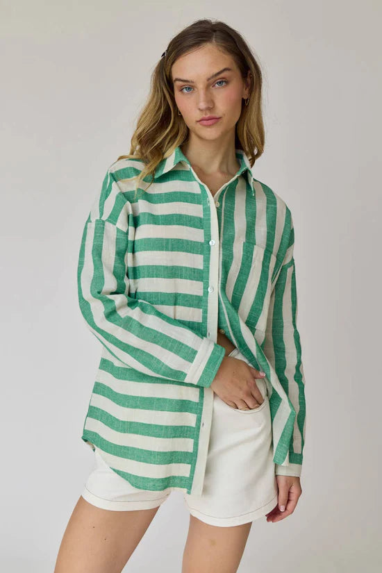 Kimberly Striped Oversized Button Down Shirt