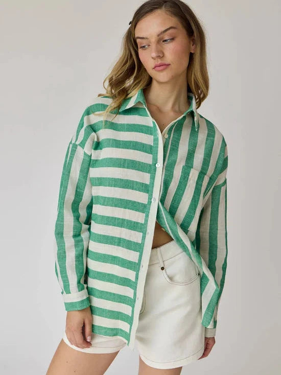 Kimberly Striped Oversized Button Down Shirt