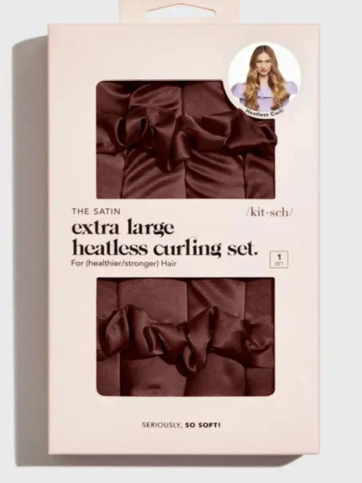 Kitsch XL Satin Heatless Curling Set - Chocolate