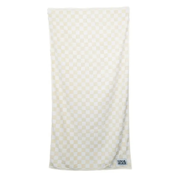 Jayden P Boutique - Local Beach Checker Beach & Bath Towel - Cream