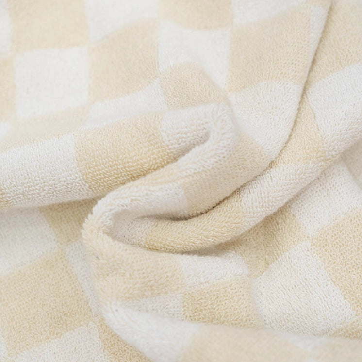 Jayden P Boutique - Local Beach Checker Beach & Bath Towel - Cream